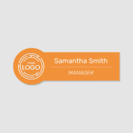 Etiqueta De Nome Funcionário do logotipo comercial Orange