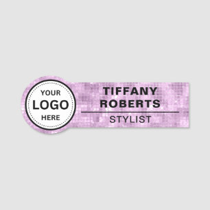 Etiqueta De Nome Funcionário do Logotipo da Empresa Sequin-a-rosa