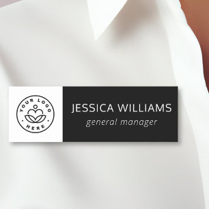 Etiqueta De Nome Funcionário Preto do Logotipo Personalizado da Emp