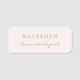 Etiqueta De Nome Funcionário profissional Mínimo e Esbranquiçado Mo