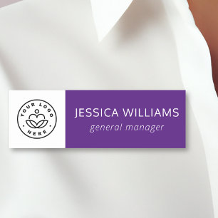Etiqueta De Nome Funcionário Roxo do Logotipo Personalizado da Empr