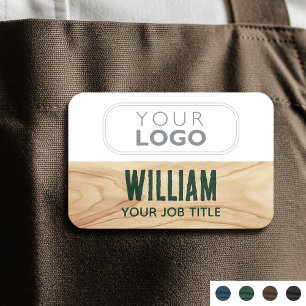 Etiqueta De Nome Funcionarios Funcionário Woodgrain Rustic Company