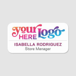 Etiqueta De Nome Funcionarios para funcionários do logotipo comerci