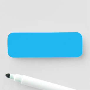 Etiqueta De Nome Fundo Azul Ciano Sólido Estilo Minimalista de Ve