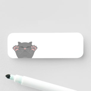 Etiqueta De Nome Gato Dormindo
