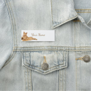 Etiqueta De Nome Gatos Laranja Malhados Fofos Gatinhos Personalizad