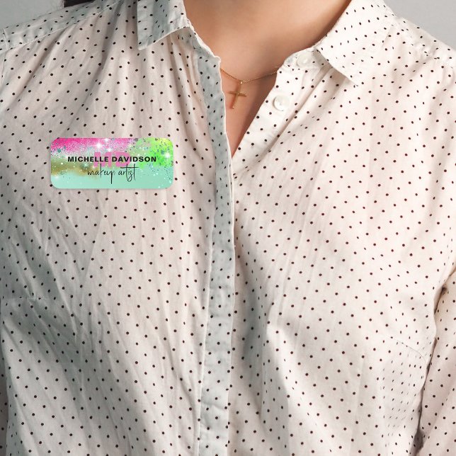 Etiqueta De Nome Glam Luxury Trendy Modern Artística Professional (Criador carregado)