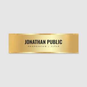 Etiqueta De Nome Glamor Dourado Elegante Moderno e Personalizado