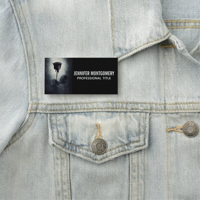 Etiqueta De Nome Gótico Negro Derrubando sangue Macabra Profissão (In Situ)