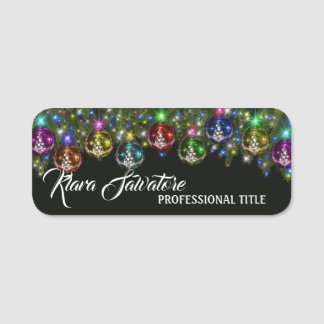 Etiqueta De Nome Grande e magnífico decoração colorida de Natal