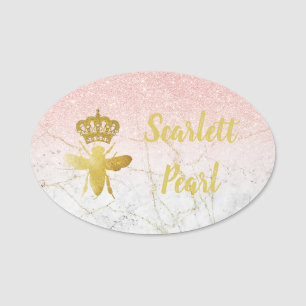 Etiqueta De Nome Grande FILA Personalizada, Rosa, Crachá Rosa, Mag