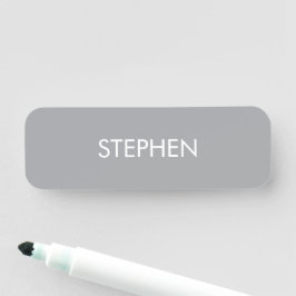Etiqueta De Nome Gray minimalist custom name 