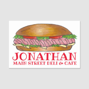 Etiqueta De Nome Ham Cheese Deli Submarino Hoagie Sandwich Deli
