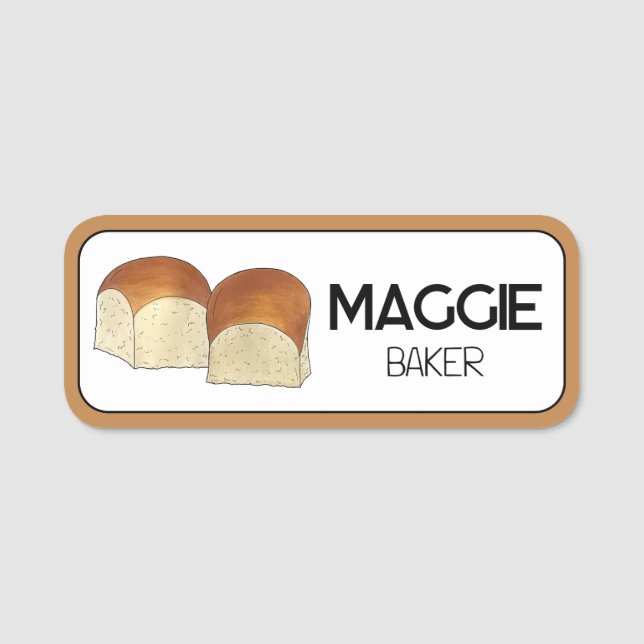 Etiqueta De Nome Havaiana - Doces Pão Janto Roll Comida (Frente)