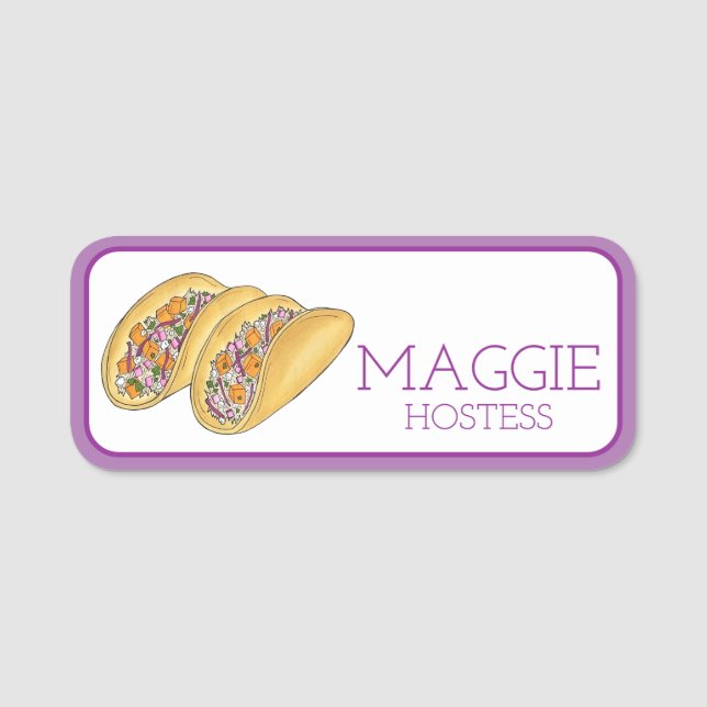 Etiqueta De Nome Hawaiai Fish Tacos Saquinaria Restaurante dos Mari (Frente)