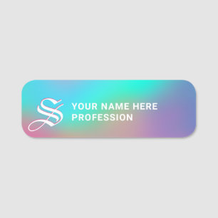 Etiqueta De Nome Holographic Wonderland Monograma