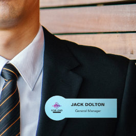 Etiqueta De Nome Identificação do funcionário personalizado: prata 