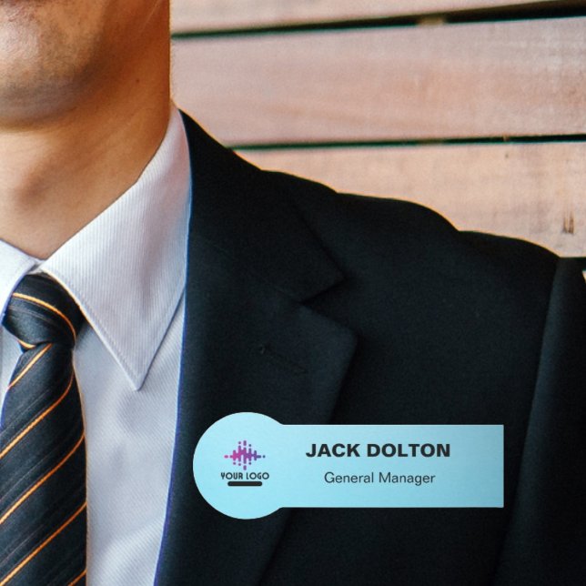 Etiqueta De Nome Identificação do funcionário personalizado: prata  (Criador carregado)