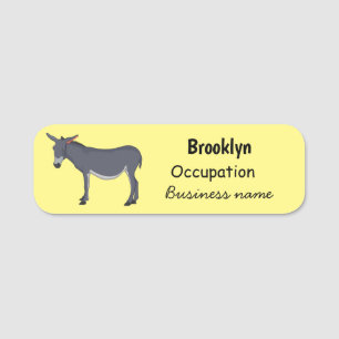 Etiqueta De Nome Ilustração de desenho animado de Donkey