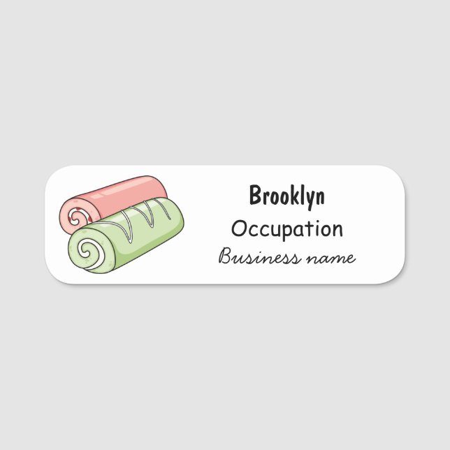 Etiqueta De Nome Ilustração de desenho animado de rolo/rolo (Frente)