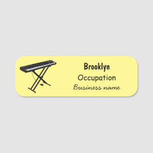 Etiqueta De Nome Ilustração de desenho de piano de teclado