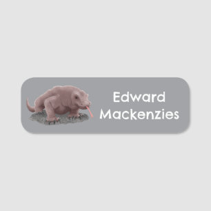 Etiqueta De Nome Ilustração personalizada do dragão Komodo