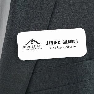 Etiqueta De Nome Ímã de Agente de Imóveis com logotipo de Negócios 