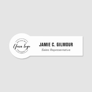 Etiqueta De Nome Ímã de Nome de Funcionário com Logotipo de Negócio