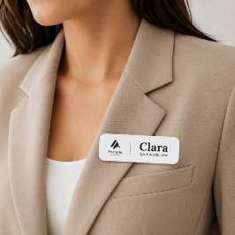 Etiqueta De Nome Ímã ou Prendedor de Segurança Simples com Logotipo