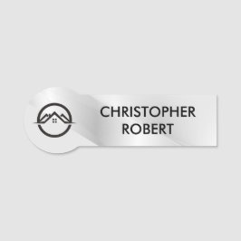 Etiqueta De Nome Imóveis Silver Elegante