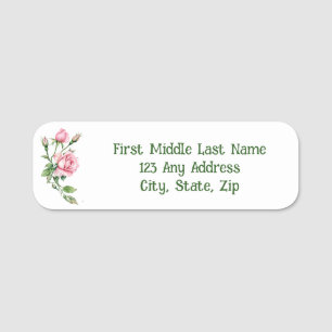 Etiqueta De Nome Jardim de jardinagem de flores de rosa cor-de-rosa