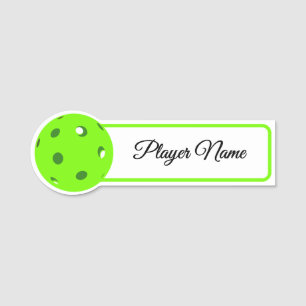 Etiqueta De Nome Jogador de Pickleball Verde Pickleballs Personaliz