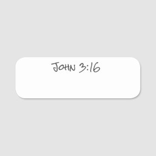 Etiqueta De Nome John 3:16 Bíblia de fé cristã reutilizável