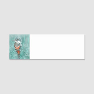 Etiqueta De Nome Kingfisger Bird Animal Nature art