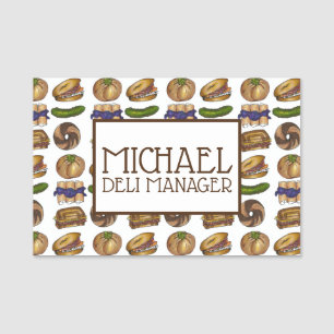Etiqueta De Nome Knish Lox Blintz Kosher Pickle Jewish Deli Comida