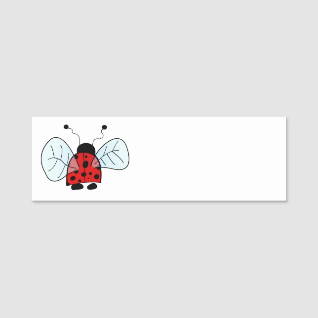 Etiqueta De Nome Ladybug (Frente)