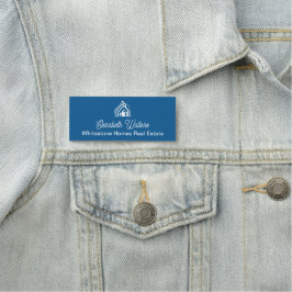 Etiqueta De Nome Light Blue Real Estate Company Custom Realtor