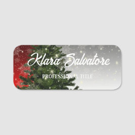 Etiqueta De Nome Lindas Estrelas de Árvore de Natal