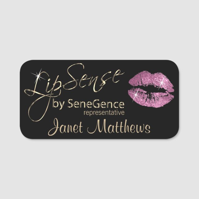 Etiqueta De Nome Lipsense - Lábios rosa (Frente)