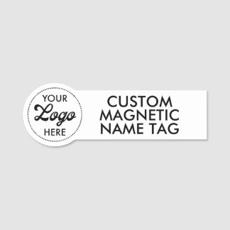 Etiqueta De Nome LOGO 3,75" x 1,25" Tag de Nome Magnético Personali