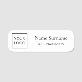Etiqueta De Nome Logotipo Branco Promocional