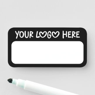 Etiqueta De Nome Logotipo Comercial de Uma Linha Preto e Branco