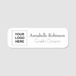 Etiqueta De Nome Logotipo comercial do título do funcionarios Elega