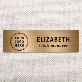 Etiqueta De Nome Logotipo Comercial Elegante Dourado