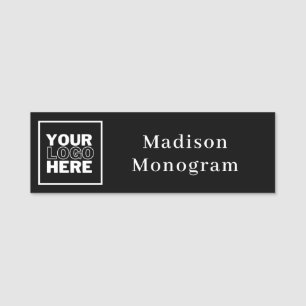 Etiqueta De Nome Logotipo comercial personalizado preto e branco