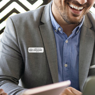 Etiqueta De Nome Logotipo Corporativo Cinza Impresso Plástico Funci