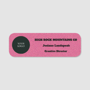 Etiqueta De Nome Logotipo da empresa no Impressão de couro rosa