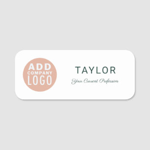 Etiqueta De Nome Logotipo da Sua Empresa Simples para Funcionários