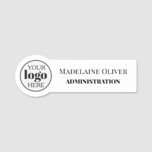 Etiqueta De Nome Logotipo de Administração do funcionário preto bra