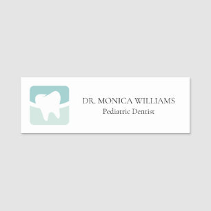 Etiqueta De Nome logotipo de dente de dentista moderno verde claro
